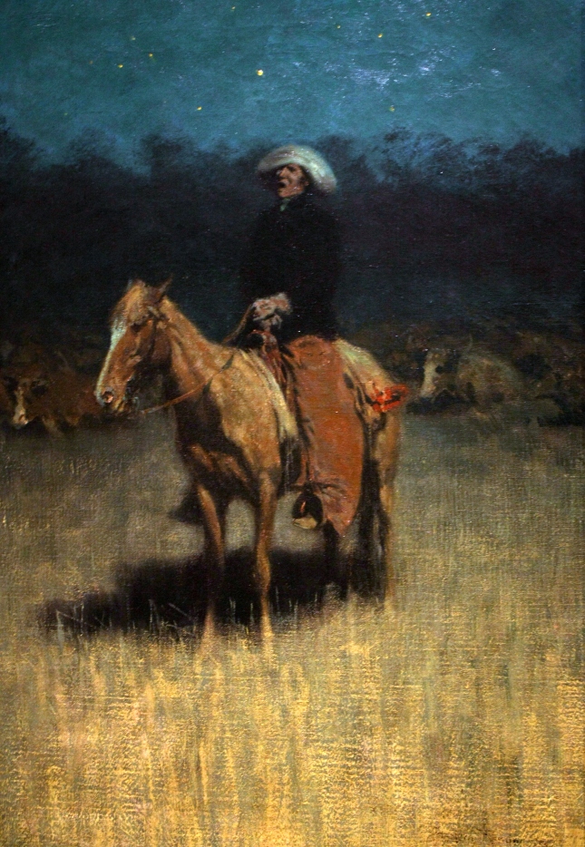 "Cowpuncher's Lullaby", oil on canvas, 1906, Frederic Remington